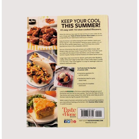 Taste of Home Summer Slow Cooker 2018 Cookbook Recipes Hardcover - Picture 2 of 9
